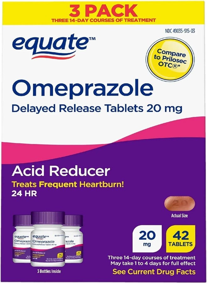 Create and Bundle Equate Omeprazole 20 mg Acid Reducer, Delayed Release Tablets, 42 Count - Effective Heartburn Relief for Up to 24 Hours + Create Sticker - Image 4